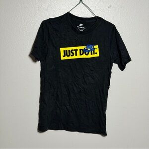 Nike Kids Boys Youth Black 'Just Do It' T-Shirt Logo size L(10/12)